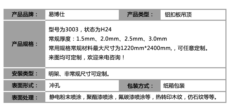 冲孔铝单板_参数